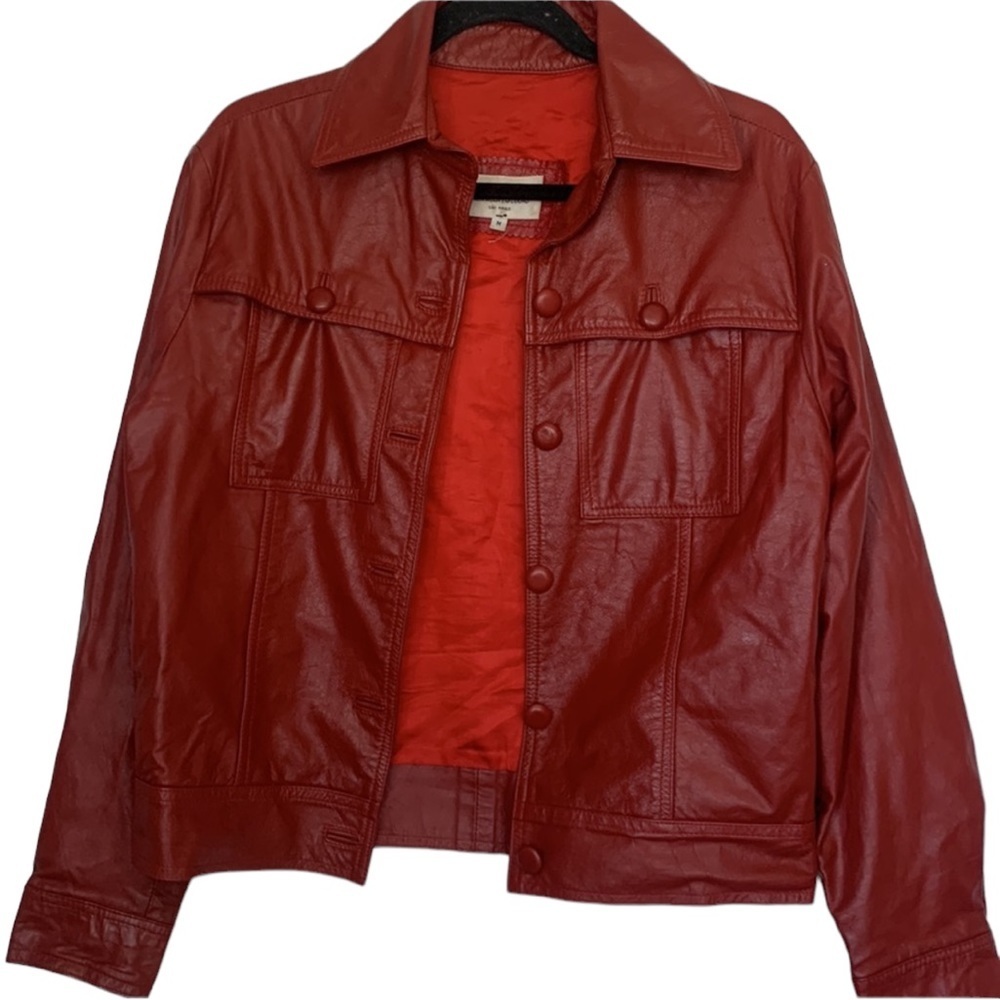 Eladio’s confeccoes red leather jacket size medium